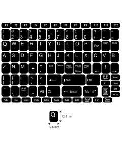 N1 Stickers touches - gros kit - fond noir - 12,5:10,5mm