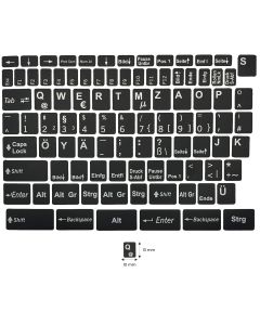 N10 Stickers touches - Allemand - kit grande - fond noir - 13:10mm