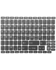 N50 Autocollants pour clavier - fond gris foncé - grand ensemble - 12,5mm x 10,5mm
