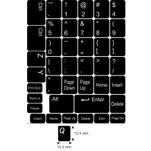 N6 Stickers clés - kit moyen - fond noir - 12,5:10,5mm