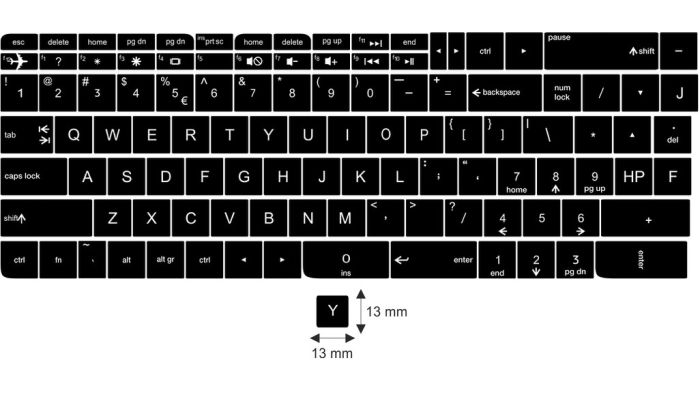 N11 Stickers touches HP - gros kit - fond noir - 13:13mm