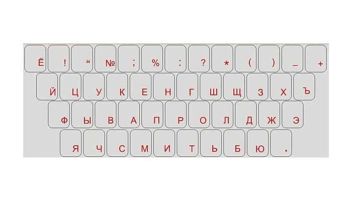 Autocollants avec caractères rouges pour clavier, alphabet CYRILLIQUE RUSSE