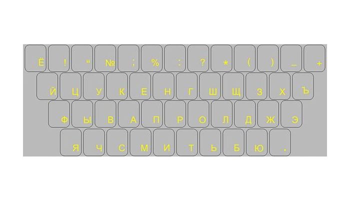 Autocollants avec caractères jaunes pour clavier, alphabet CYRILLIQUE RUSSE