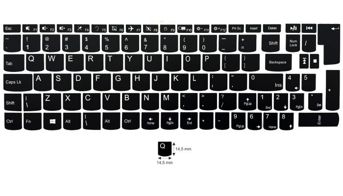 N14 Stickers touches Lenovo - gros kit - fond noir - 14,5:14,5mm