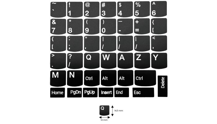 N20 Stickers touches Lenovo - gros kit - fond noir - 14:14,5mm