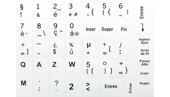N22 Stickers touches - Française - kit grande - fond blanc - 13:10mm
